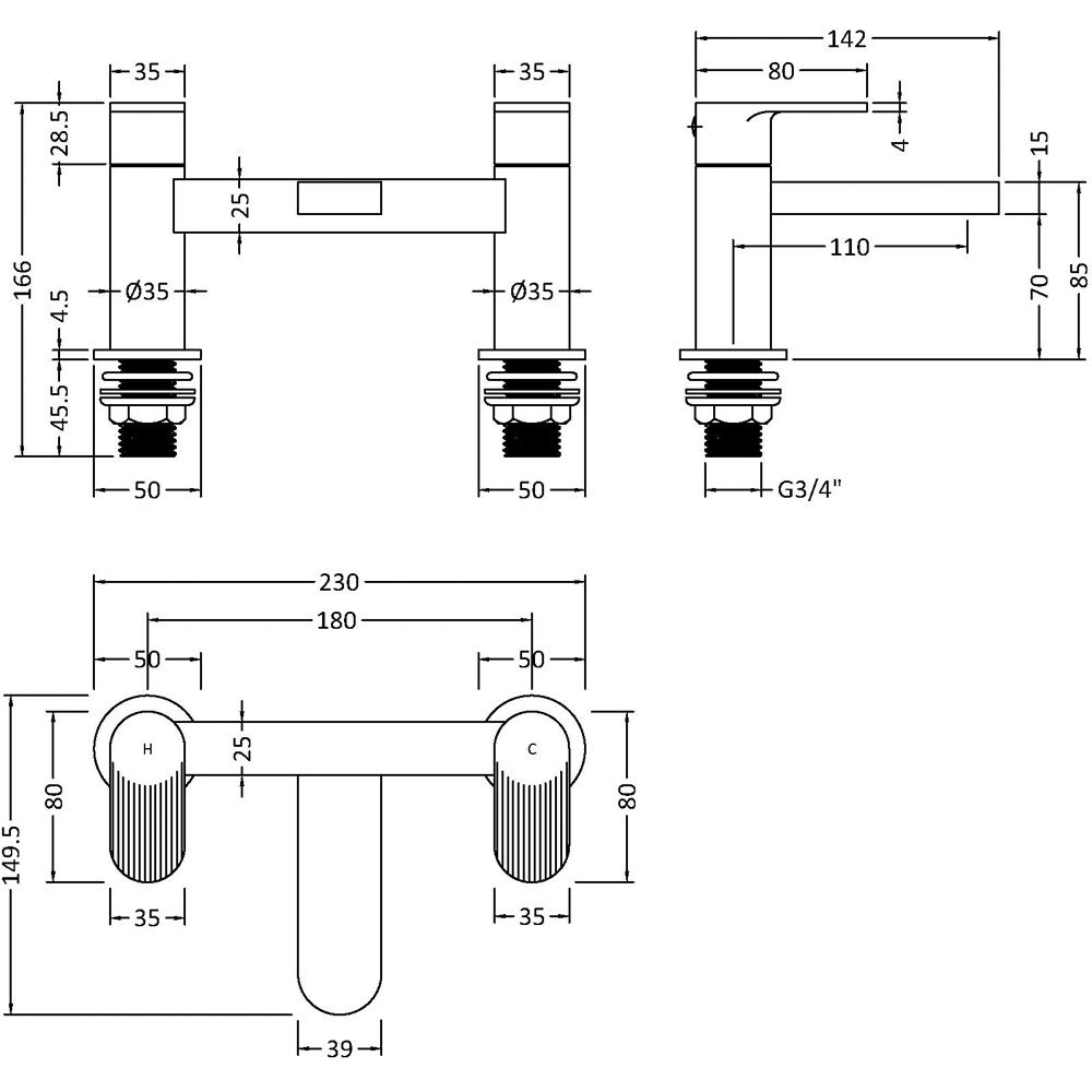 nuie Cyprus Brushed Bronze Bath Filler Image 2