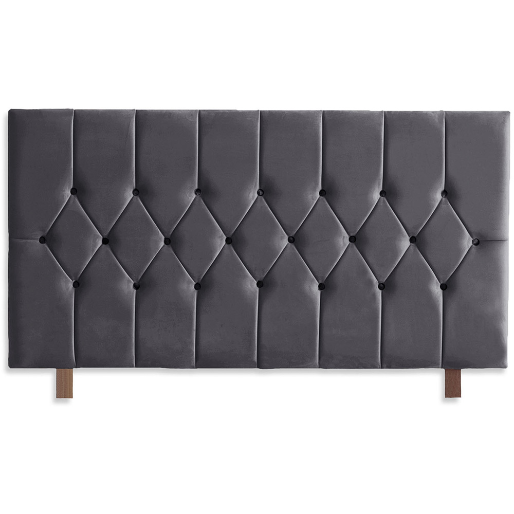 Aspire Furniture Catherine Lansfield Boutique King Size Steel Brushed Velvet Headboard Image 2