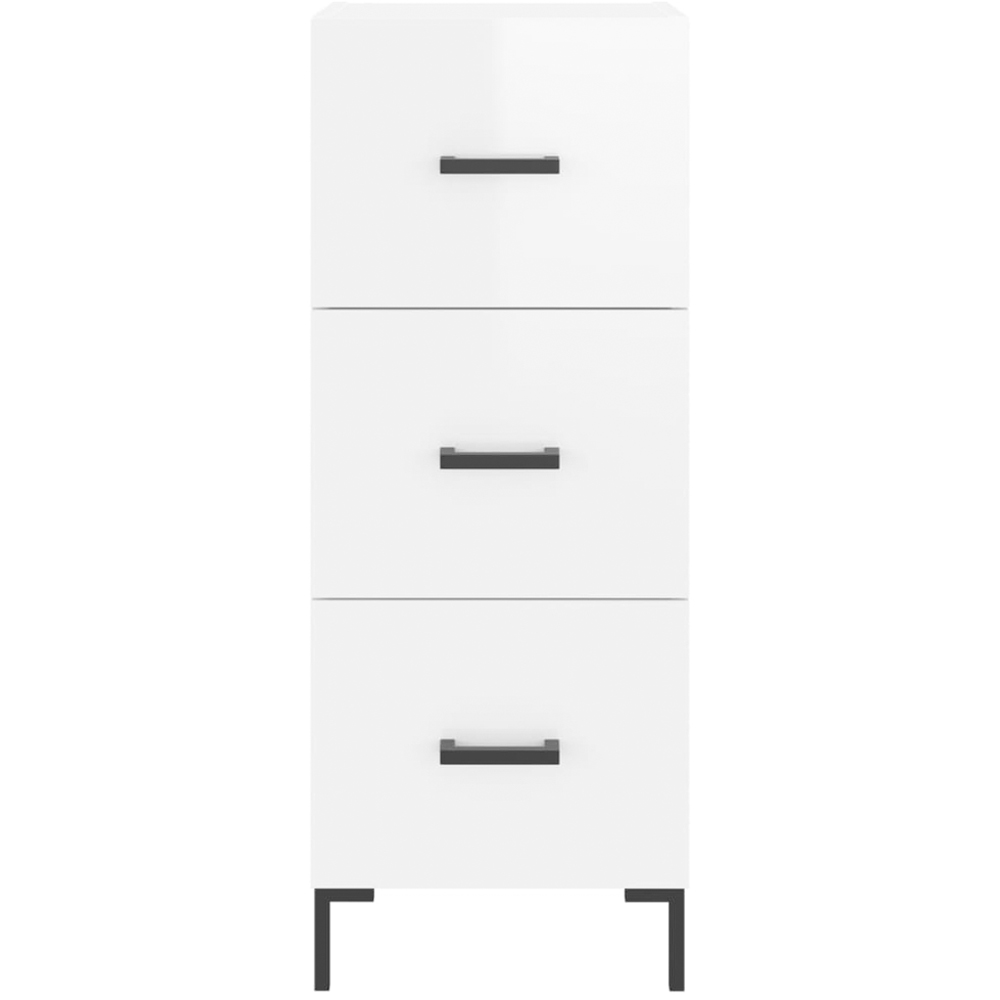 vidaXL 3 Drawer High Gloss White Sideboard Image 6