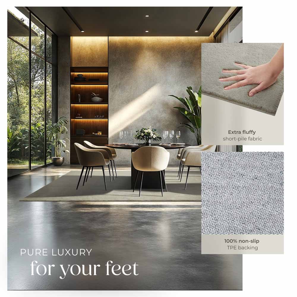 tectake Zonelle Sand Short Pile Ultra Soft Rug 290 x 200cm Image 4