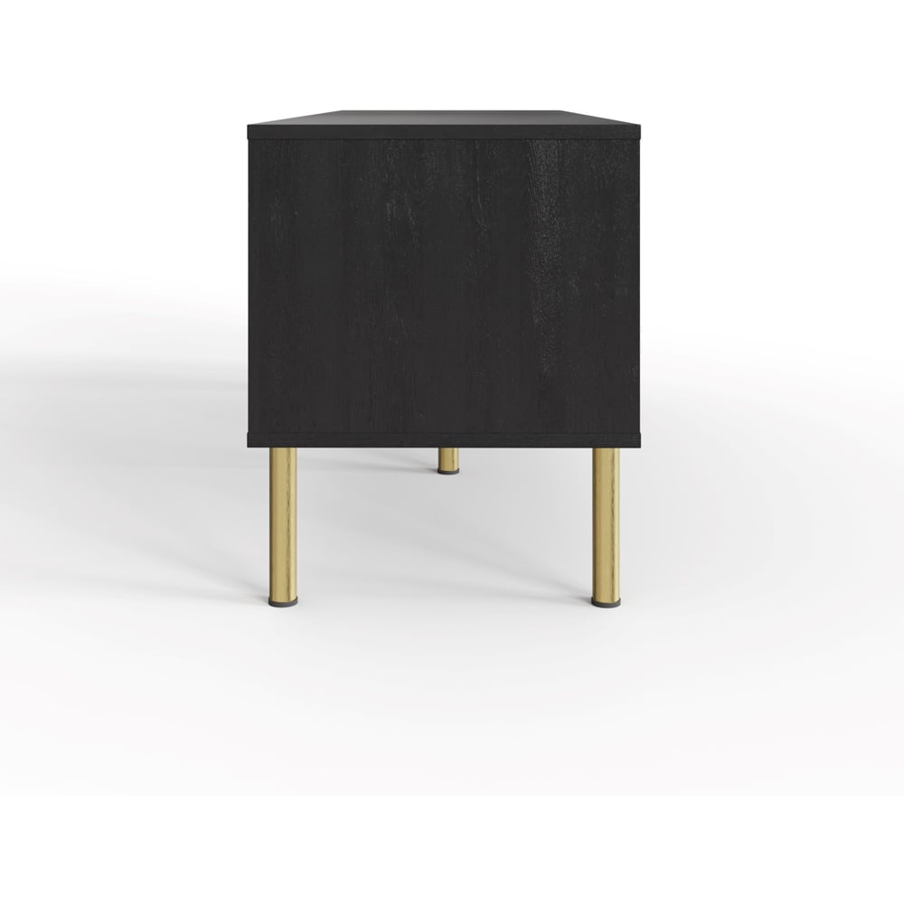 GFW Nervata 2 Door Single Drawer Black TV Unit Image 5