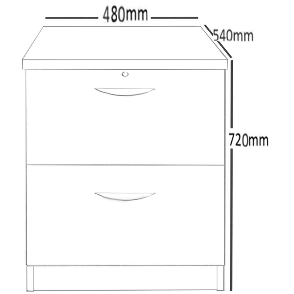 R White Cabinets 2 Drawer Grey Filing Cabinet Image 5