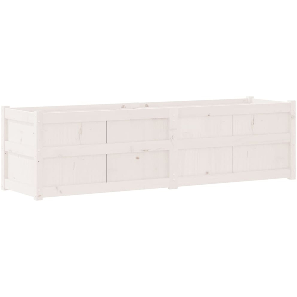 vidaXL White Solid Pine Wood Raised Garden Planter 180 x 50 x 50cm Image 6