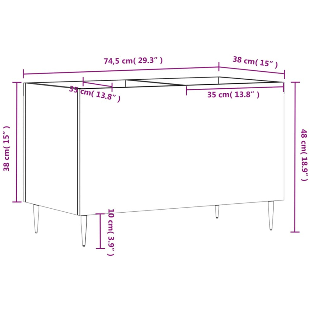 vidaXL Black Record Cabinet Image 9