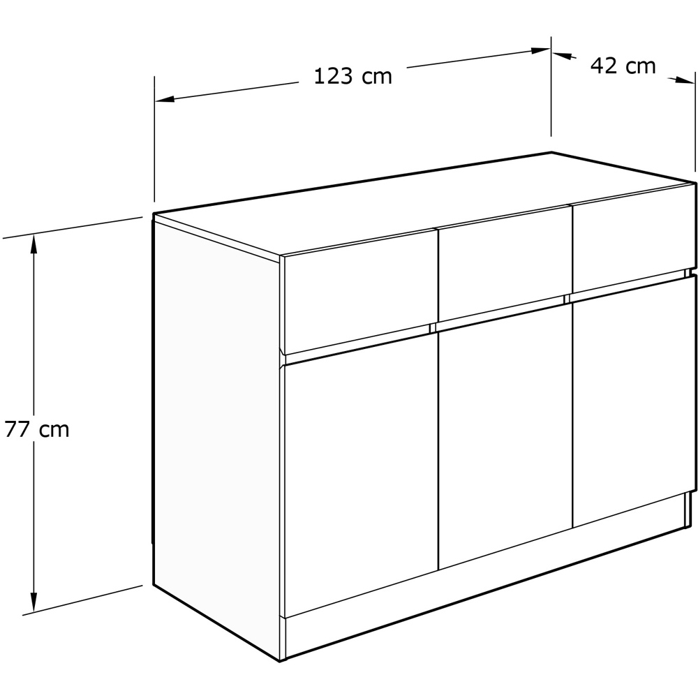 GFW Catania 3 Door 3 Drawer Royal Walnut Large Sideboard Image 7