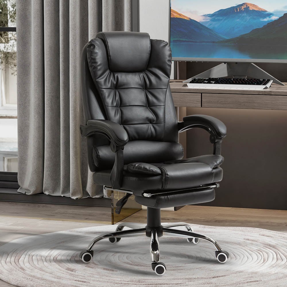 Portland Black PU Leather Tall Back Executive Office Chair Image 7