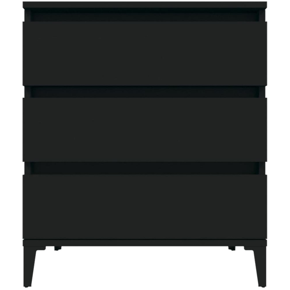 vidaXL 3 Drawer Black Wooden Sideboard Image 3