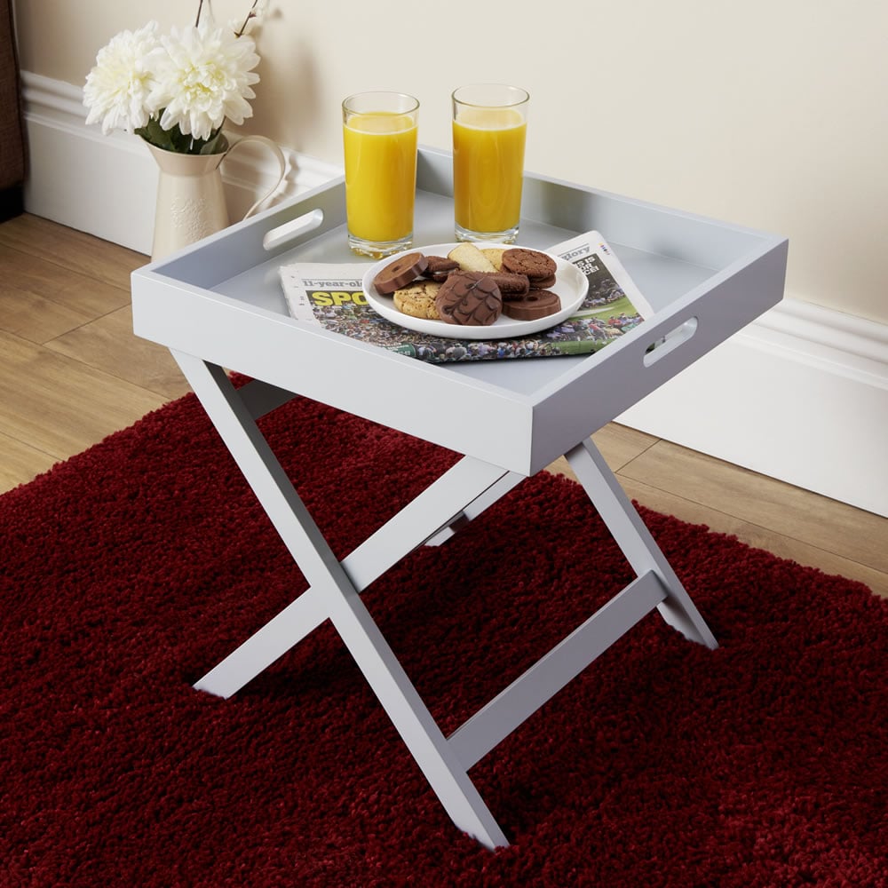 Wilko Foldable Grey Butlers Table Image 3