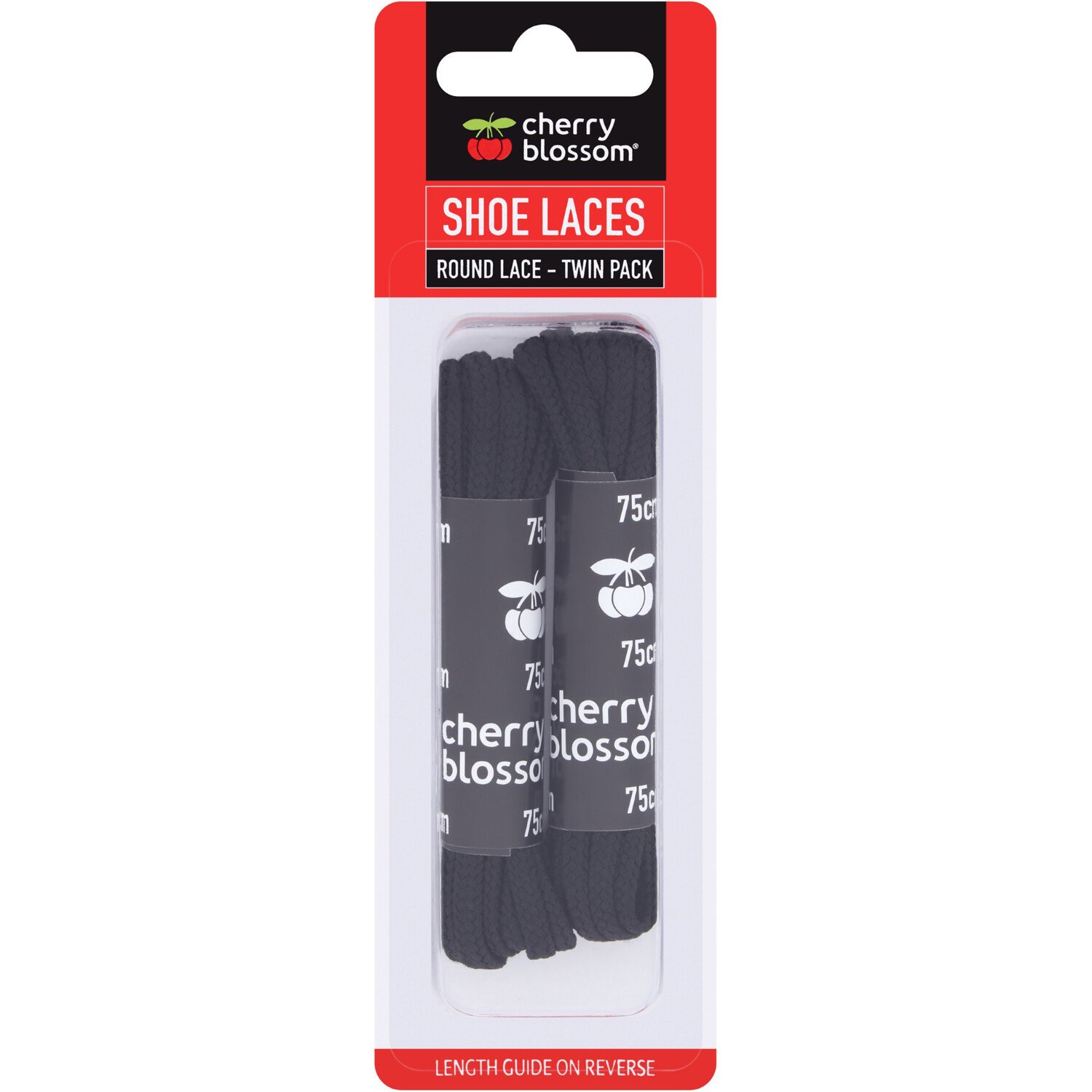Pack of 2 Cherry Blossom Shoelace Cords Black Image