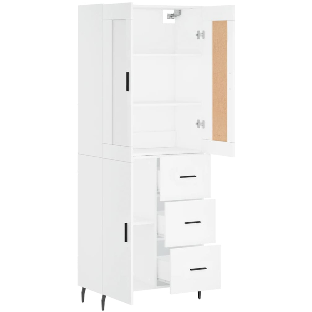 vidaXL 3 Door 3 Drawer White Highboard Image 4