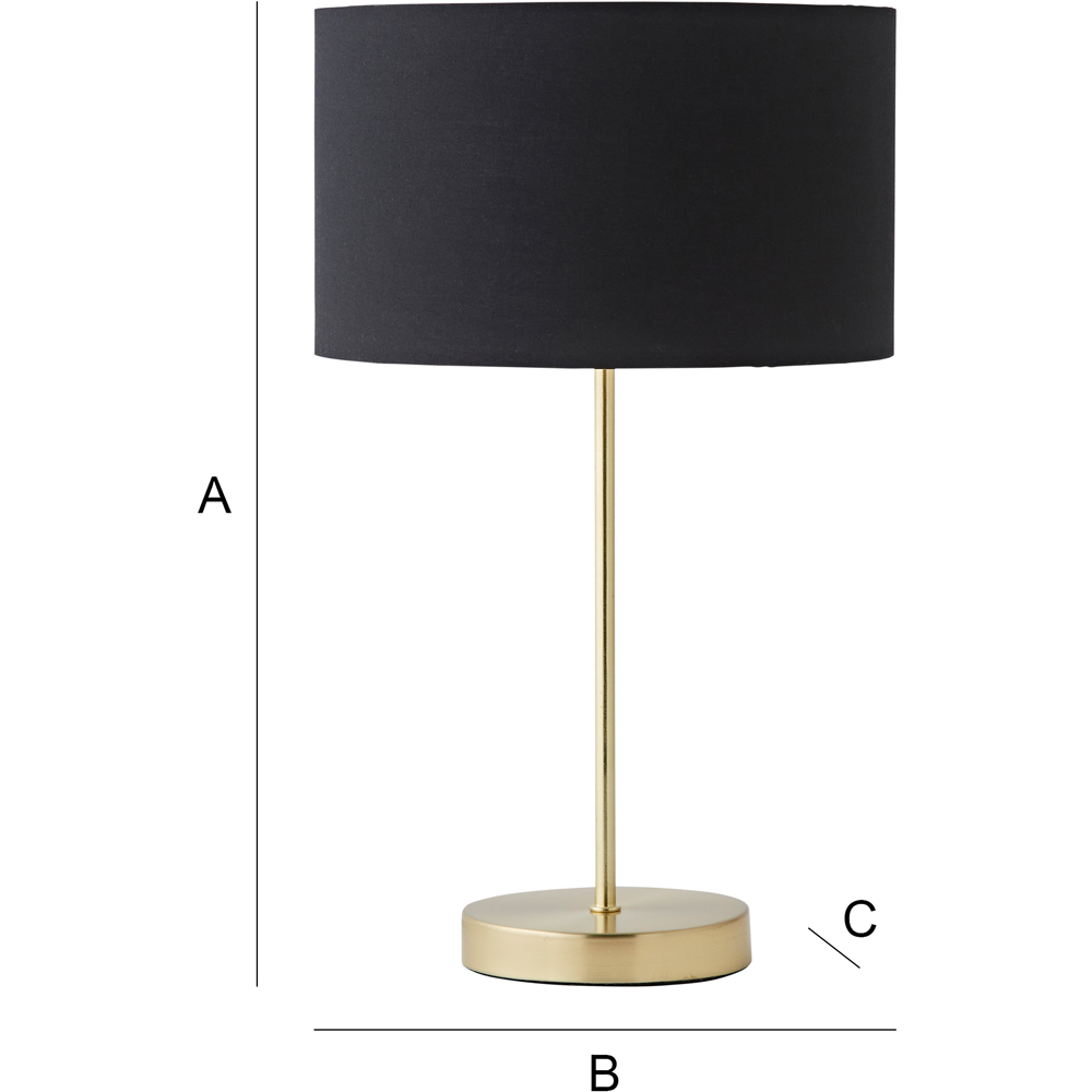 ValueLights Charlie Metallic and Black Shade Gold Table Lamp and Bulb Image 8