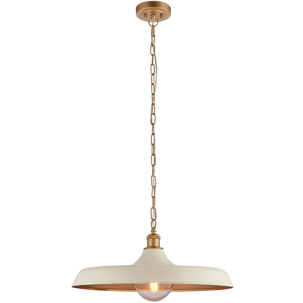 Merano Afragola Dome Matt Warm White and Satin Gold Pendant Ceiling Light Image 3