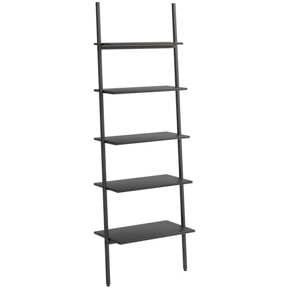 vidaXL 5-Tier Black Leaning Shelf Image 1