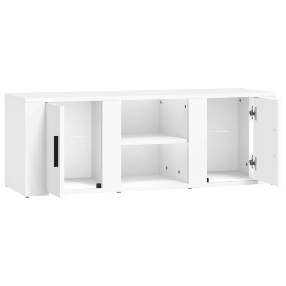 vidaXL 2 Door 2 Shelf White TV Cabinet Image 5