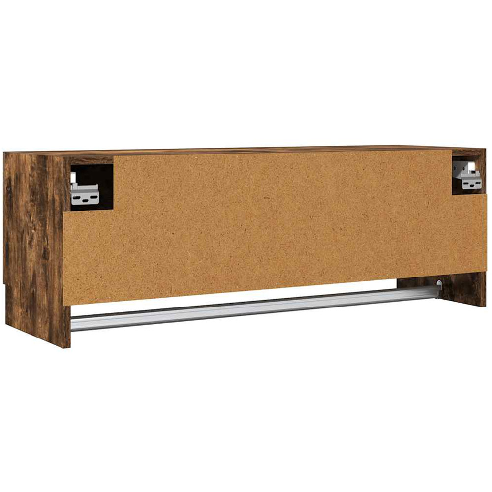 vidaXL Single Flap Door Smoked Oak Wardrobe with Hanger Bar Image 6