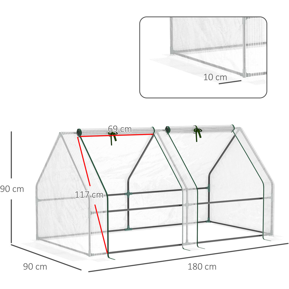 Outsunny White PE 3 x 5.9ft Mini Greenhouse Image 5