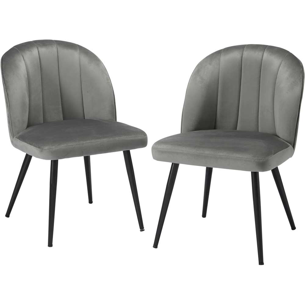 Orla Set of 2 Grey Dining Chair Image 4