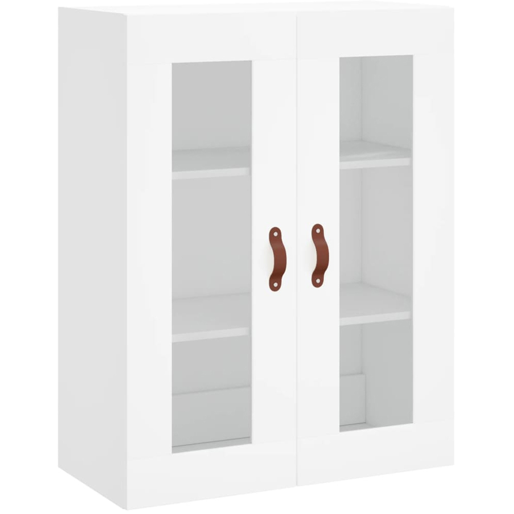 vidaXL 3 Glass Door 3 Shelf White Highboard with Metal Legs Image 5
