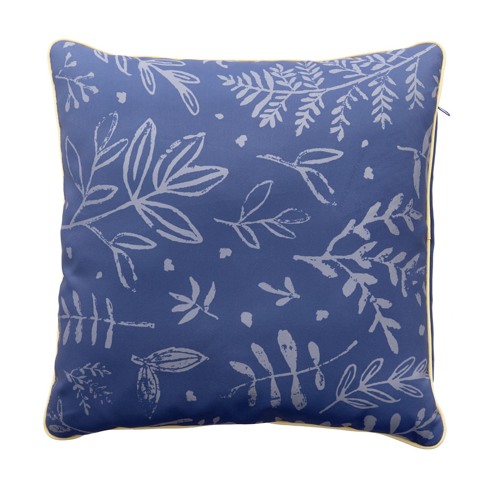 wilko outdoor scatter cushion blue leaf wilko