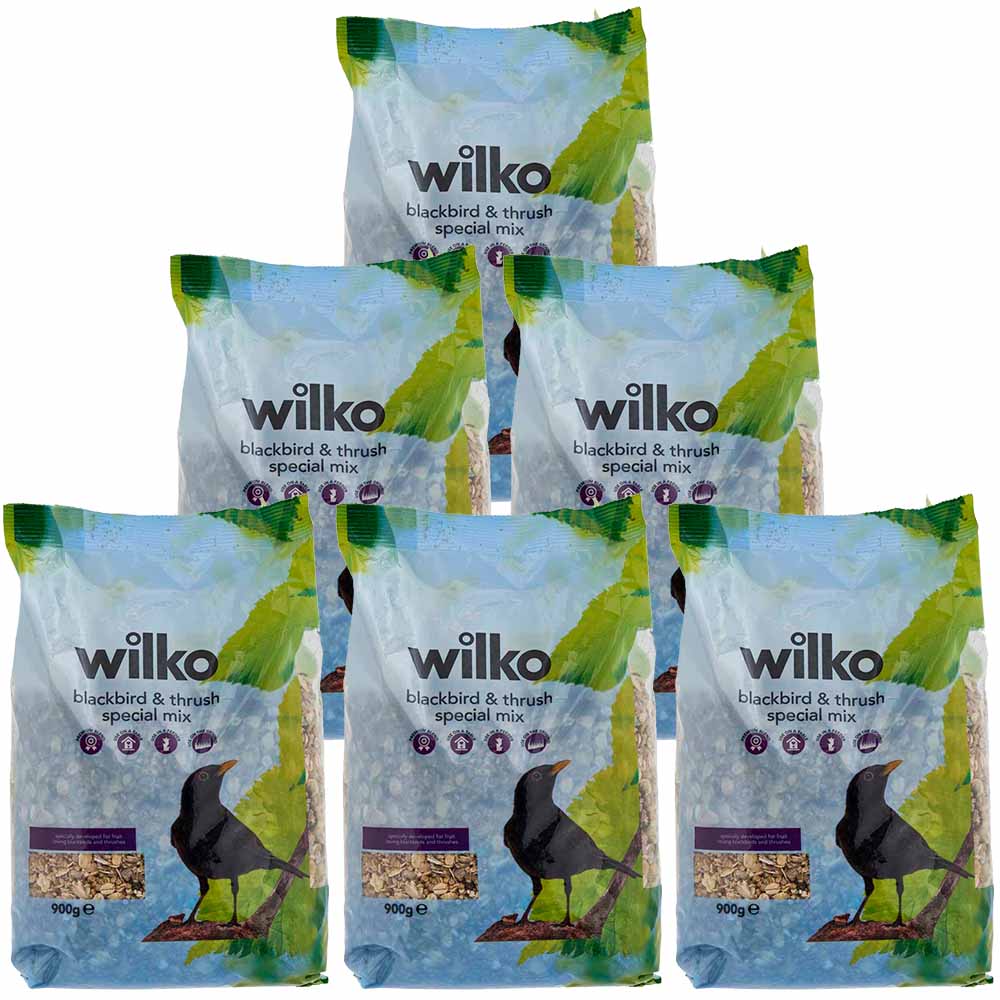 Wilko Wild Bird Blackbird and Thrush Special Seed Mix Case of 6 x 900g Image 1