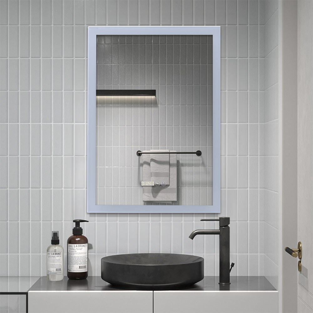 Living and Home White Aluminium 4 Sided LED Vanity Mirror Image 2