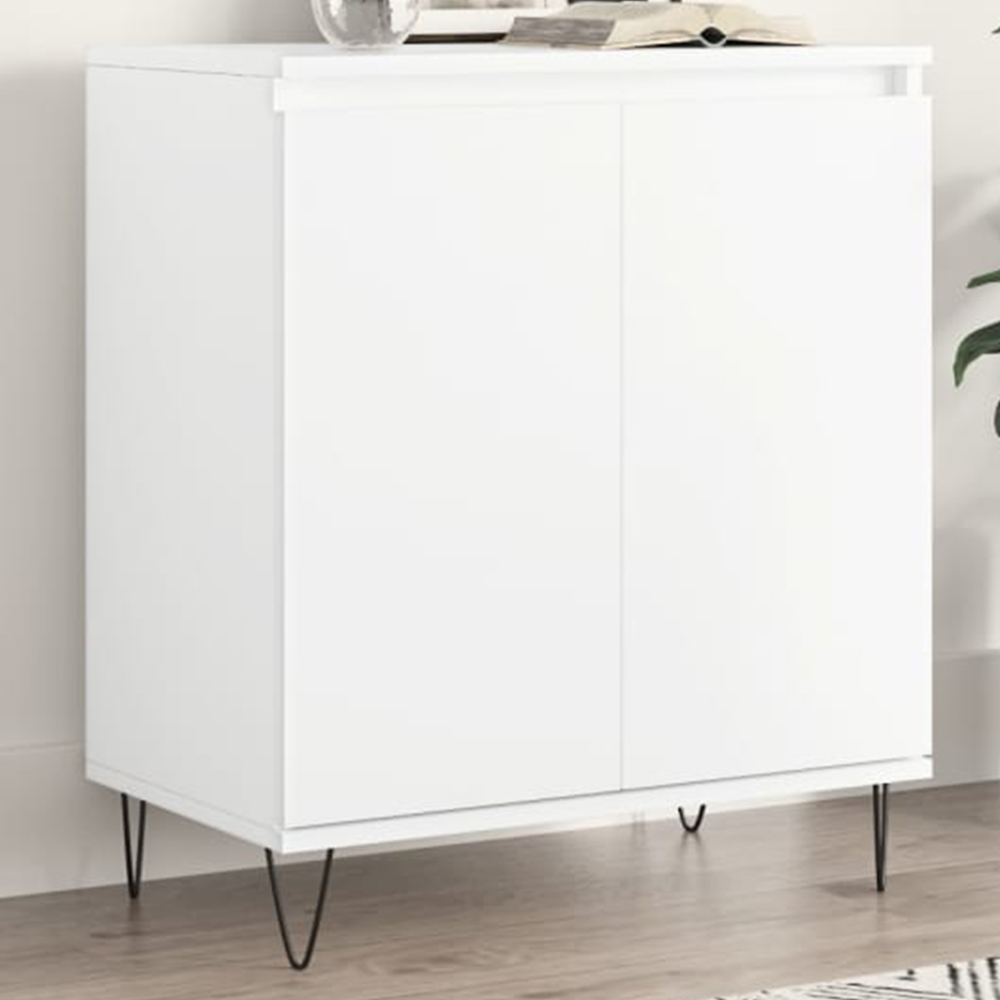 vidaXL 2 Door White Sideboard Image 1