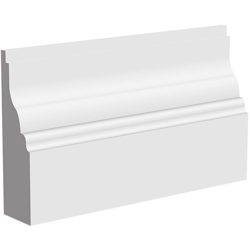 National Skirting White Lambs Tounge II Primed Skirting Board 18mm 70 x 4200mm Image 1