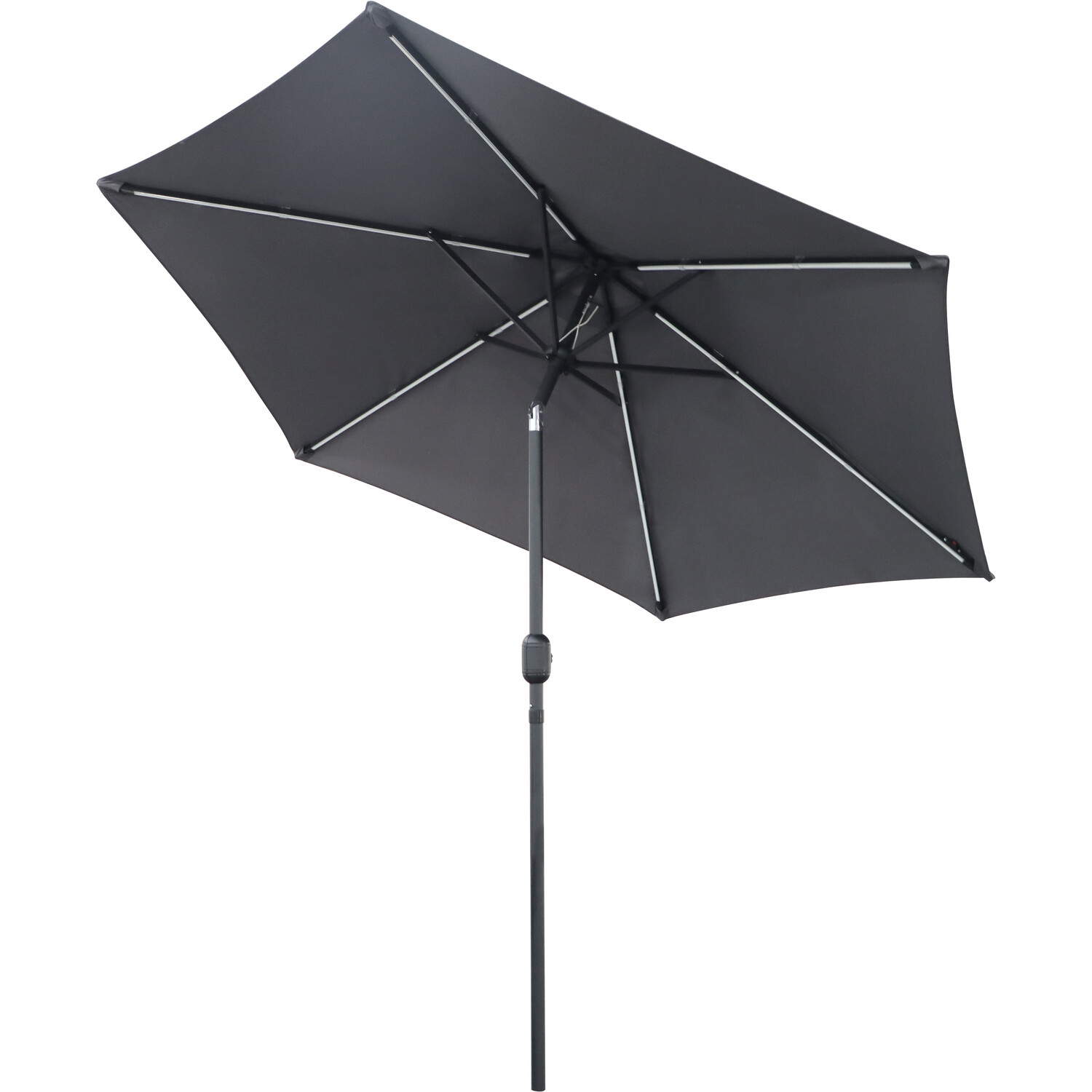 Outdoor Essentials Grey Parasol with Removable LED Lights 2.7m Image 8
