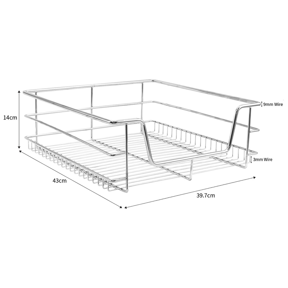 Kukoo Silver Chrome Coated Steel Wide Cabinet Basket 4 Pack Image 5