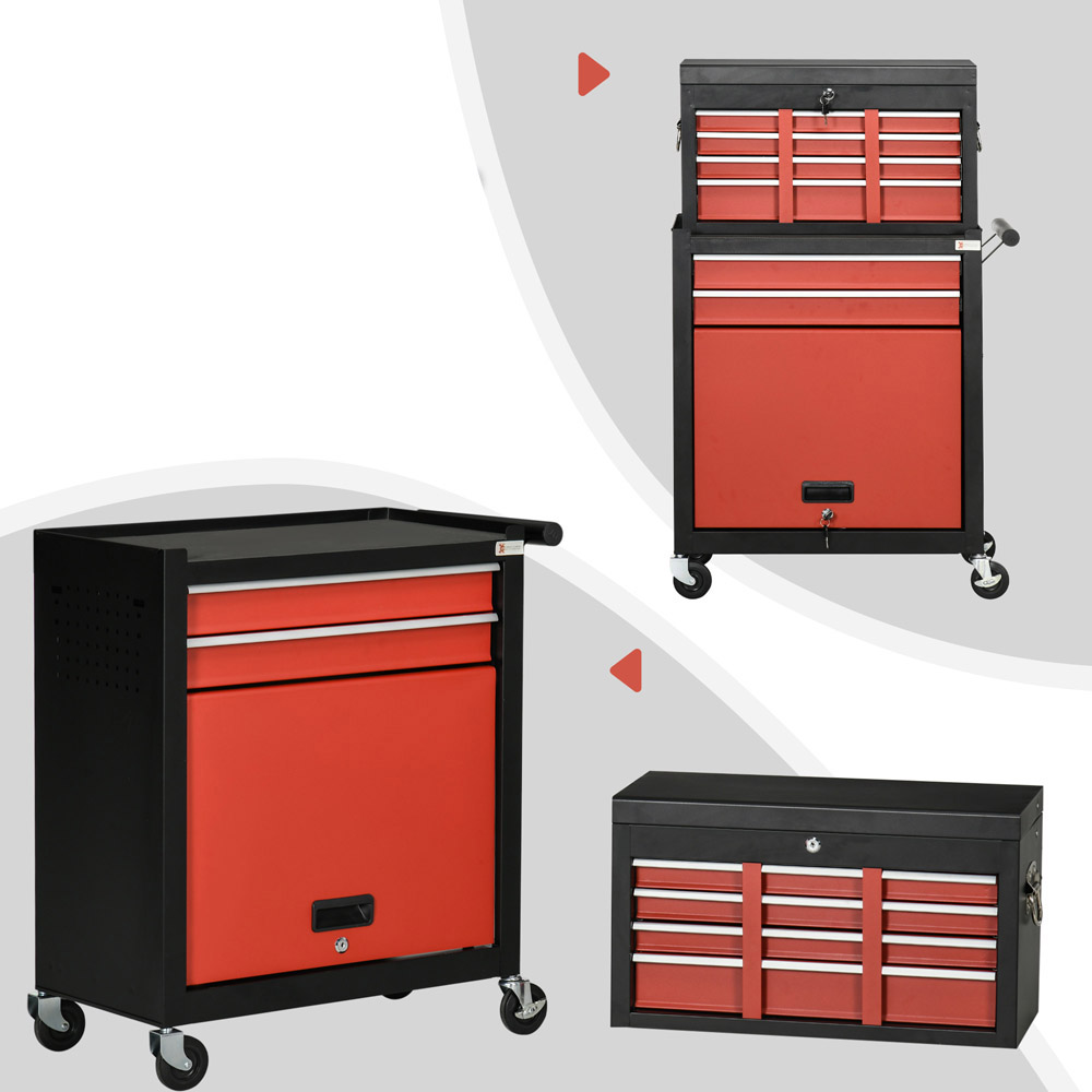 Durhand 6 Drawer Tool Chest and Cabinet Set Image 3