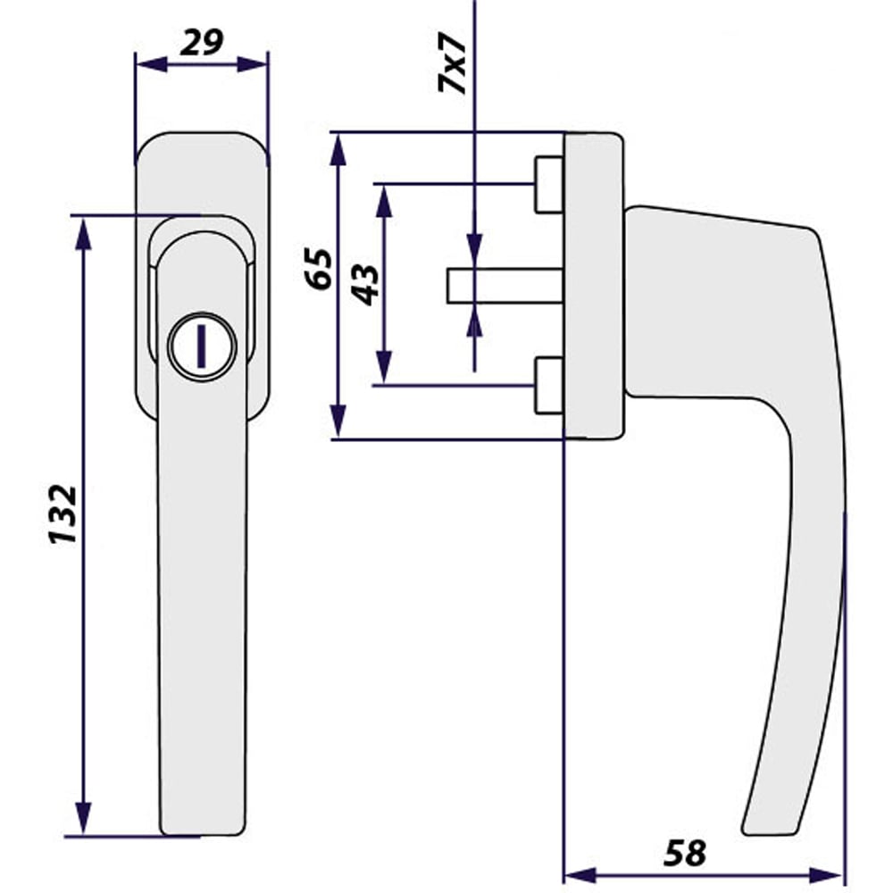 tectake White Lockable Window Handle 2 Pack Image 5