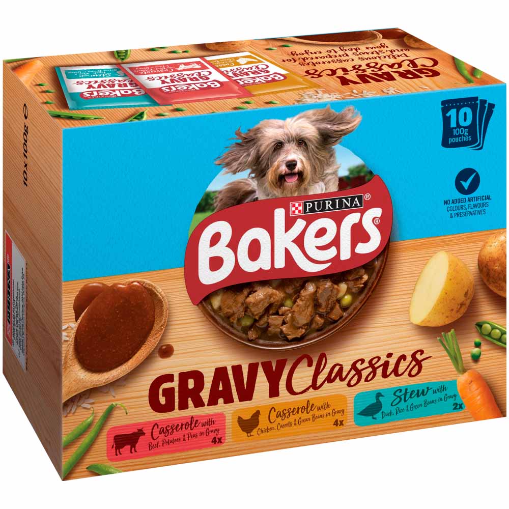 Bakers Gravy Classics Dog Food Pouches Mixed Flavours 10 x 100g Image 3