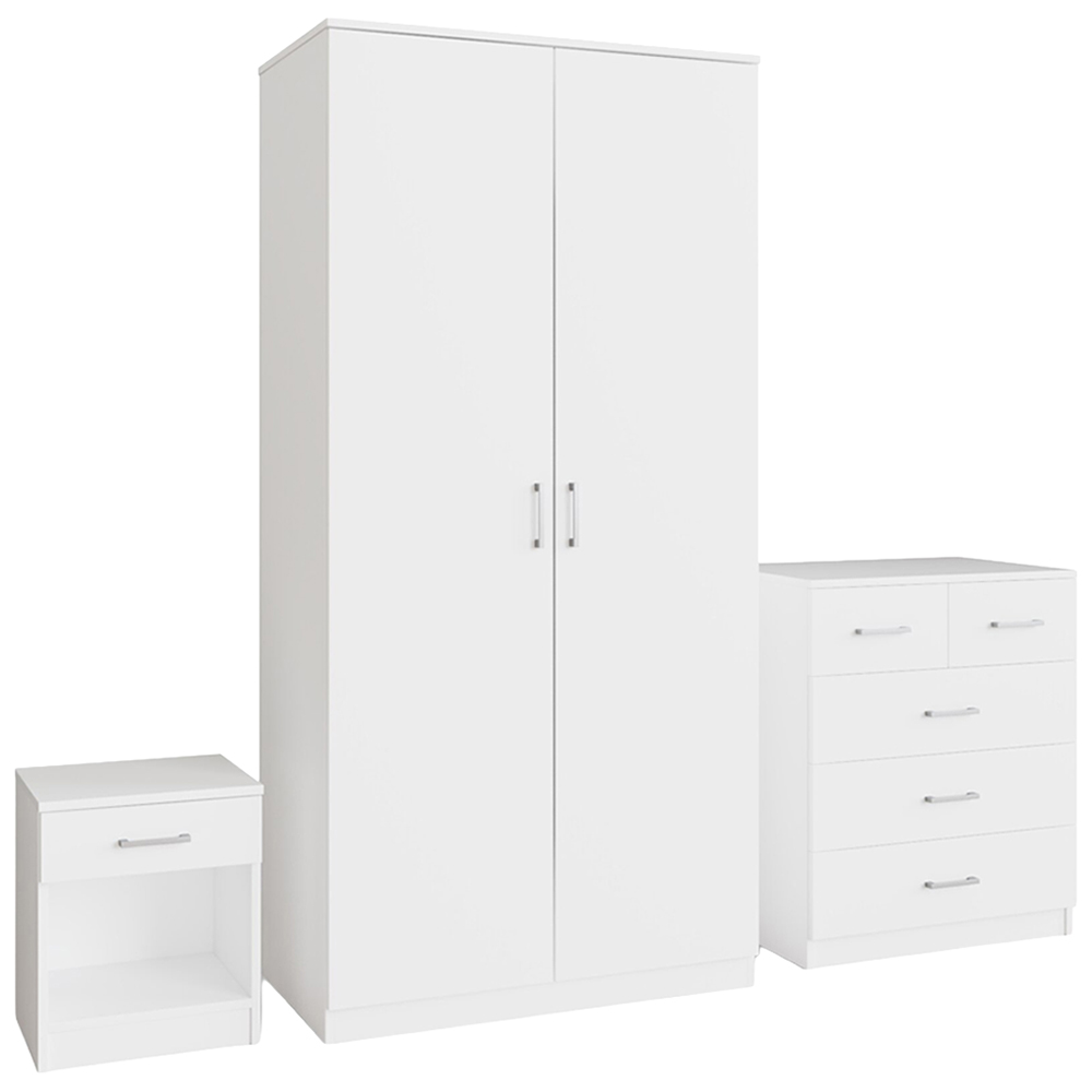 GFW Bailey White 3 Piece Bedroom Furniture Set Image 2