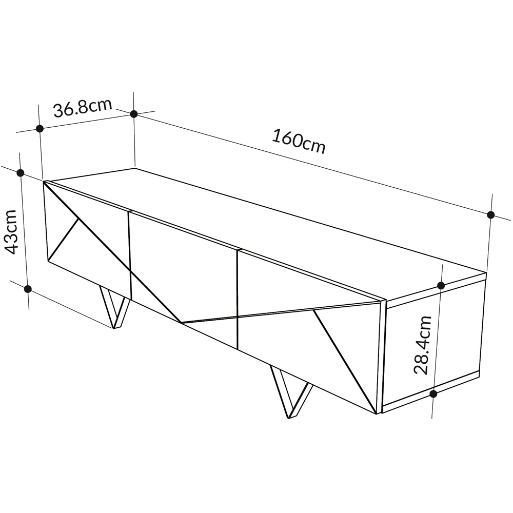 Decortie Jakomen 3 Door Dark Oak Effect Modern TV Unit Image 7