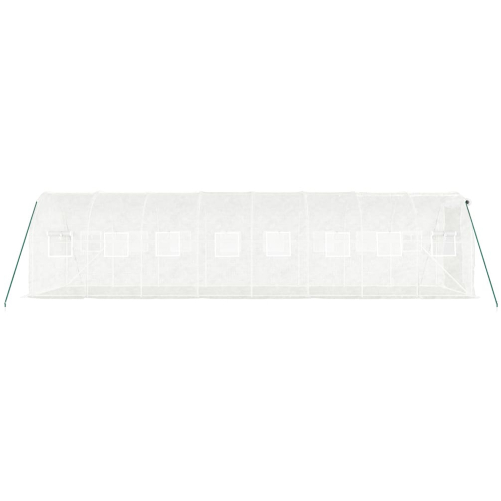 vidaXL White Polyethylene Galvanised Steel Frame 26.2 x 6.5ft Greenhouse Image 4