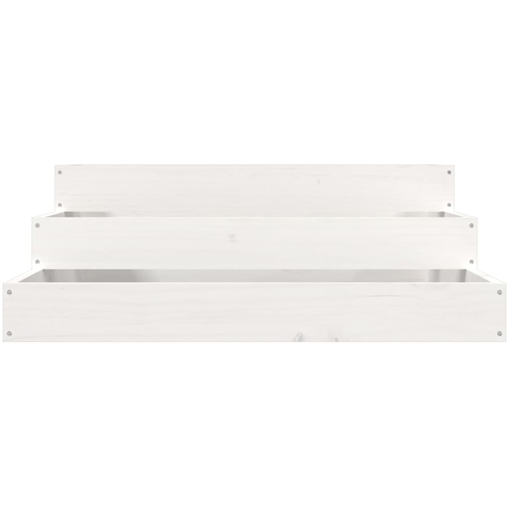 vidaXL White Solid Pine Wood Garden Planter 78 x 78 x 27cm Image 3