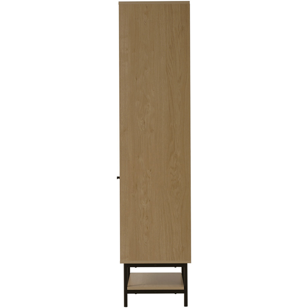 H&O Direct Single Drawer 4 Shelf Tall Wooden Freestanding Storage Cabinet Image 4