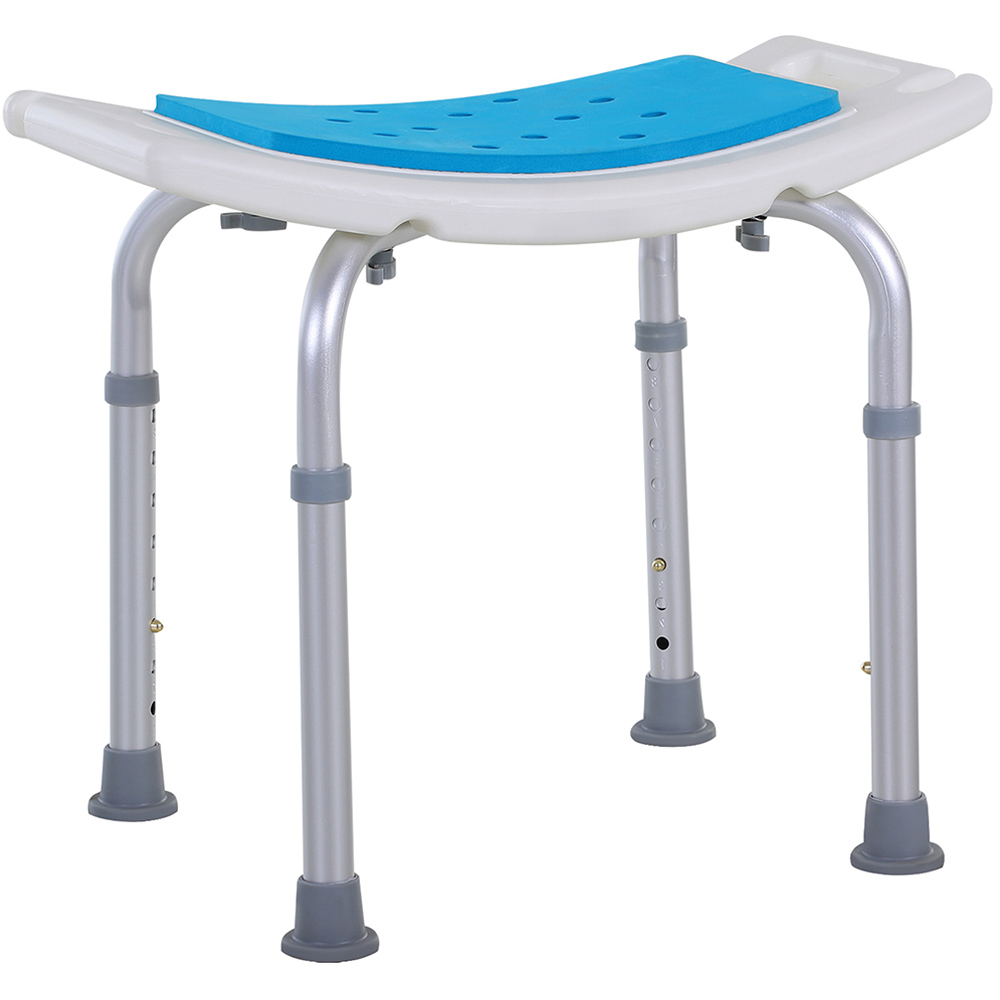 Portland Height Adjustable Aluminium Bath Chair Blue Image 1