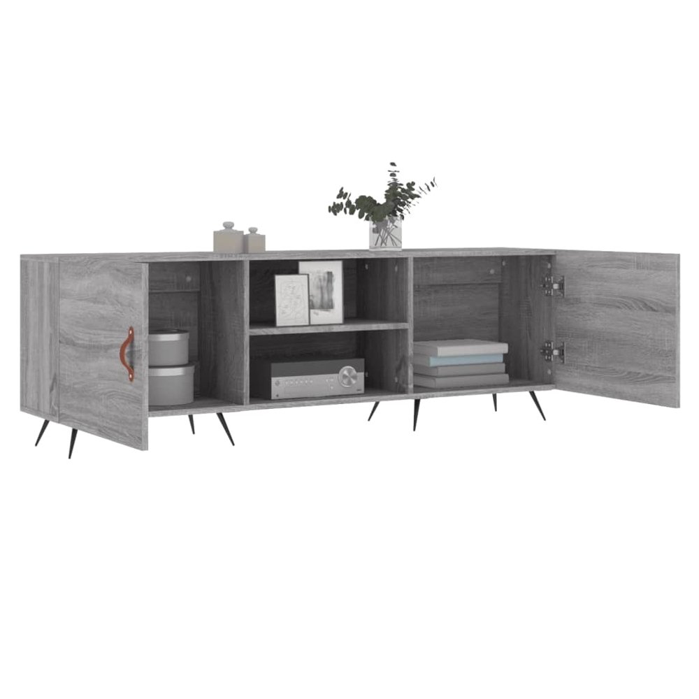 vidaXL 2 Door 2 Shelf Grey Sonoma TV Cabinet Image 4
