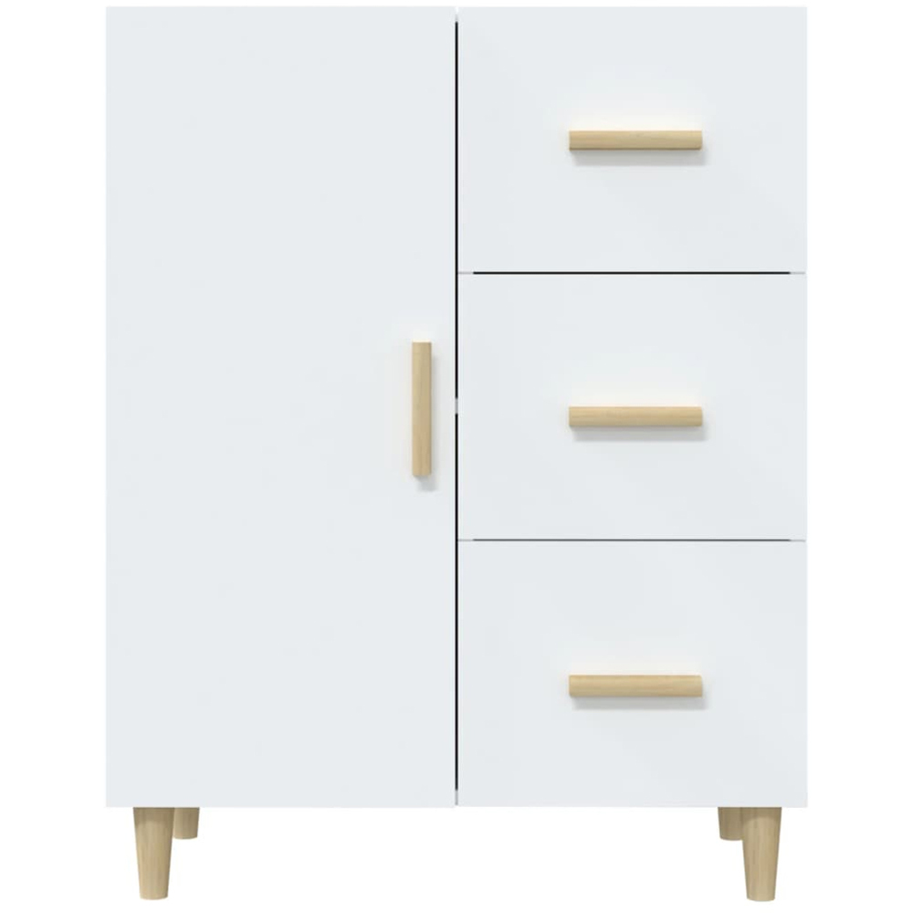 vidaXL Single Door 3 Drawer White Sideboard Image 5