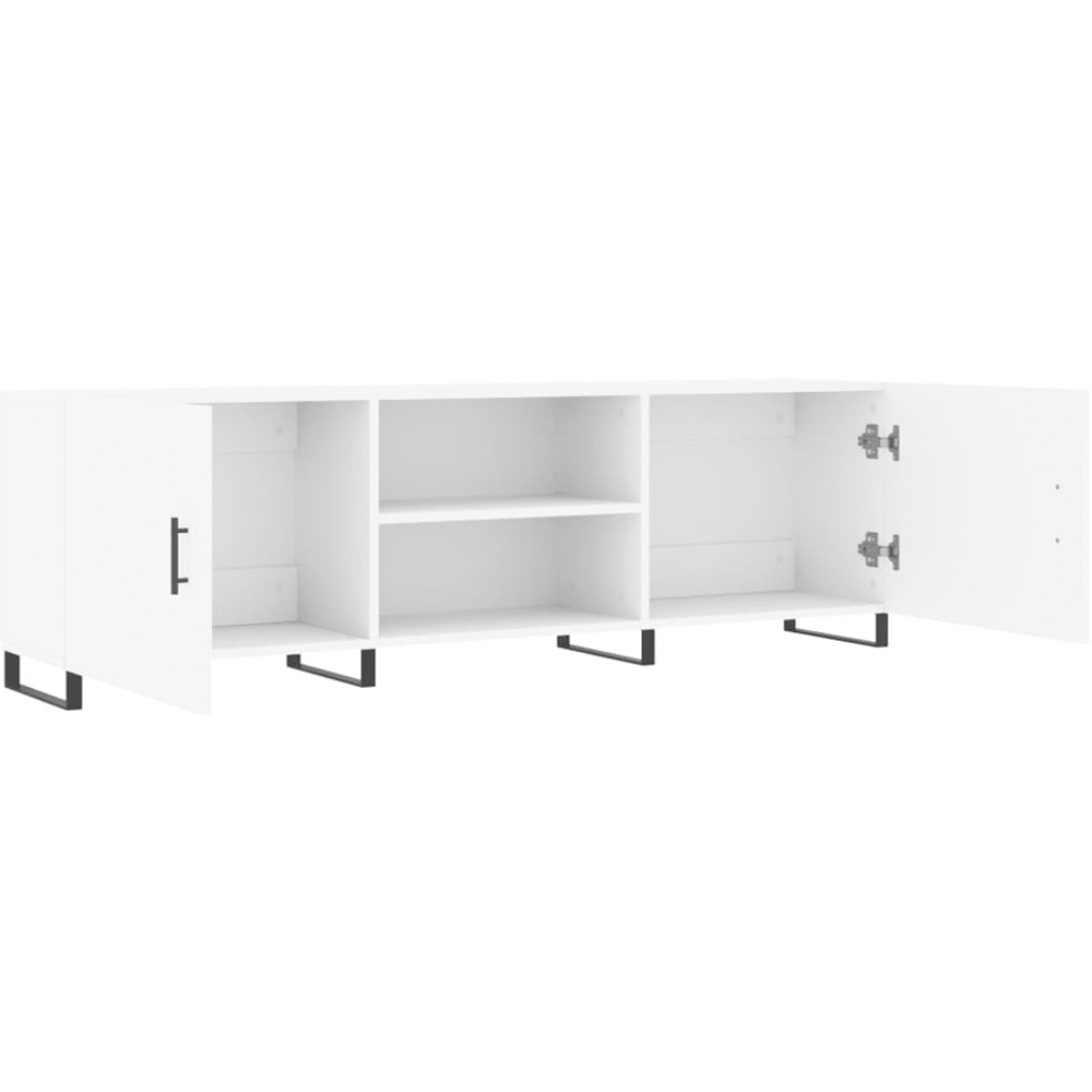 vidaXL 2 Door 2 Shelf White TV Cabinet Image 6