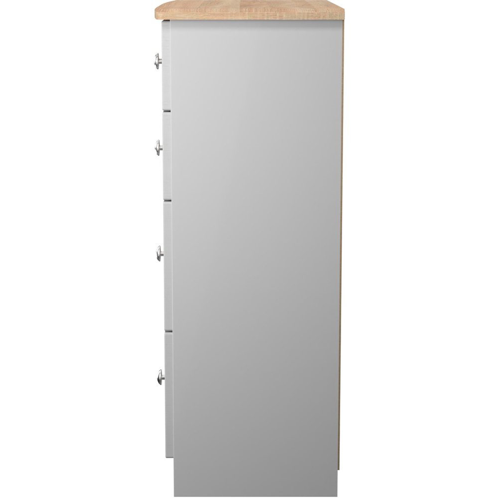 Crowndale Sussex 4 Drawer Grey Ash and Bardolino Oak Deep Chest of Drawers Ready Assembled Image 4