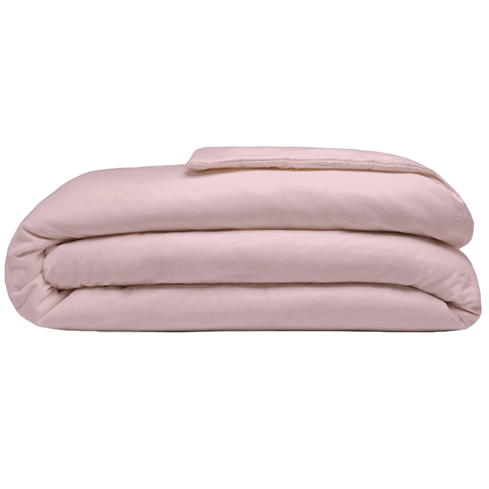 Serene Super King Size Powder Pink Brushed Cotton Duvet Cover Image 1