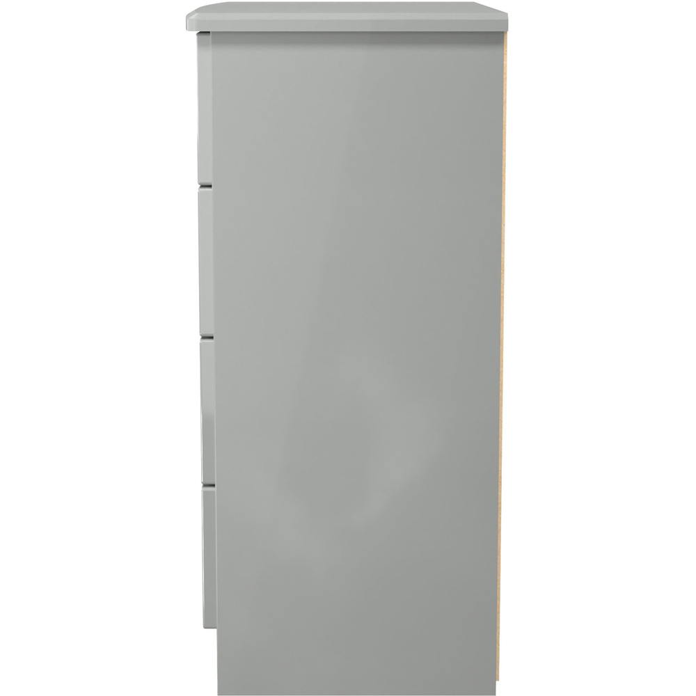 Crowndale Knightsbridge 4 Drawer Grey Gloss and Dusk Grey Chest of Drawers Ready Assembled Image 4