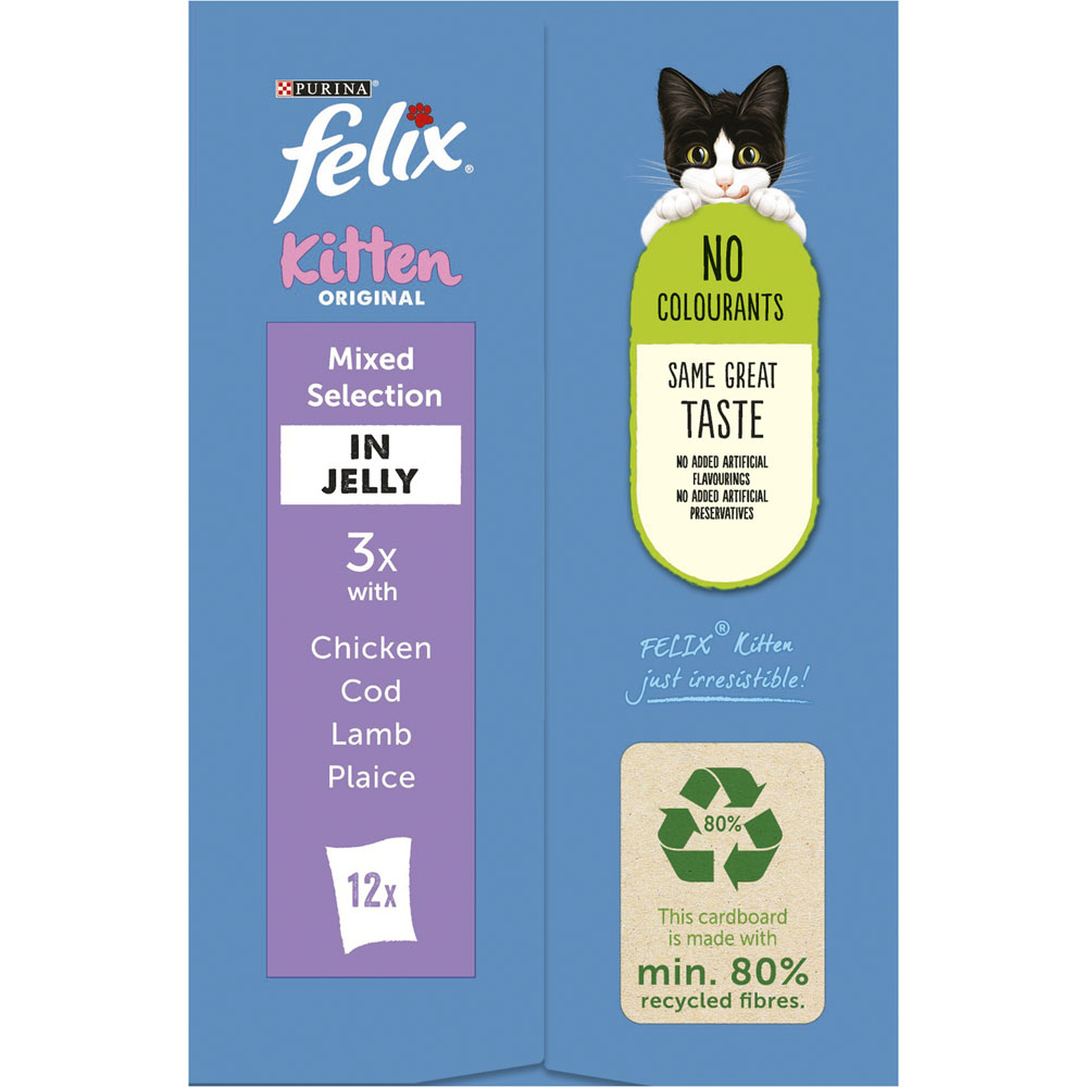 Felix Original Kitten Mixed Selection in Jelly Cat Food 12 x 100g Image 10