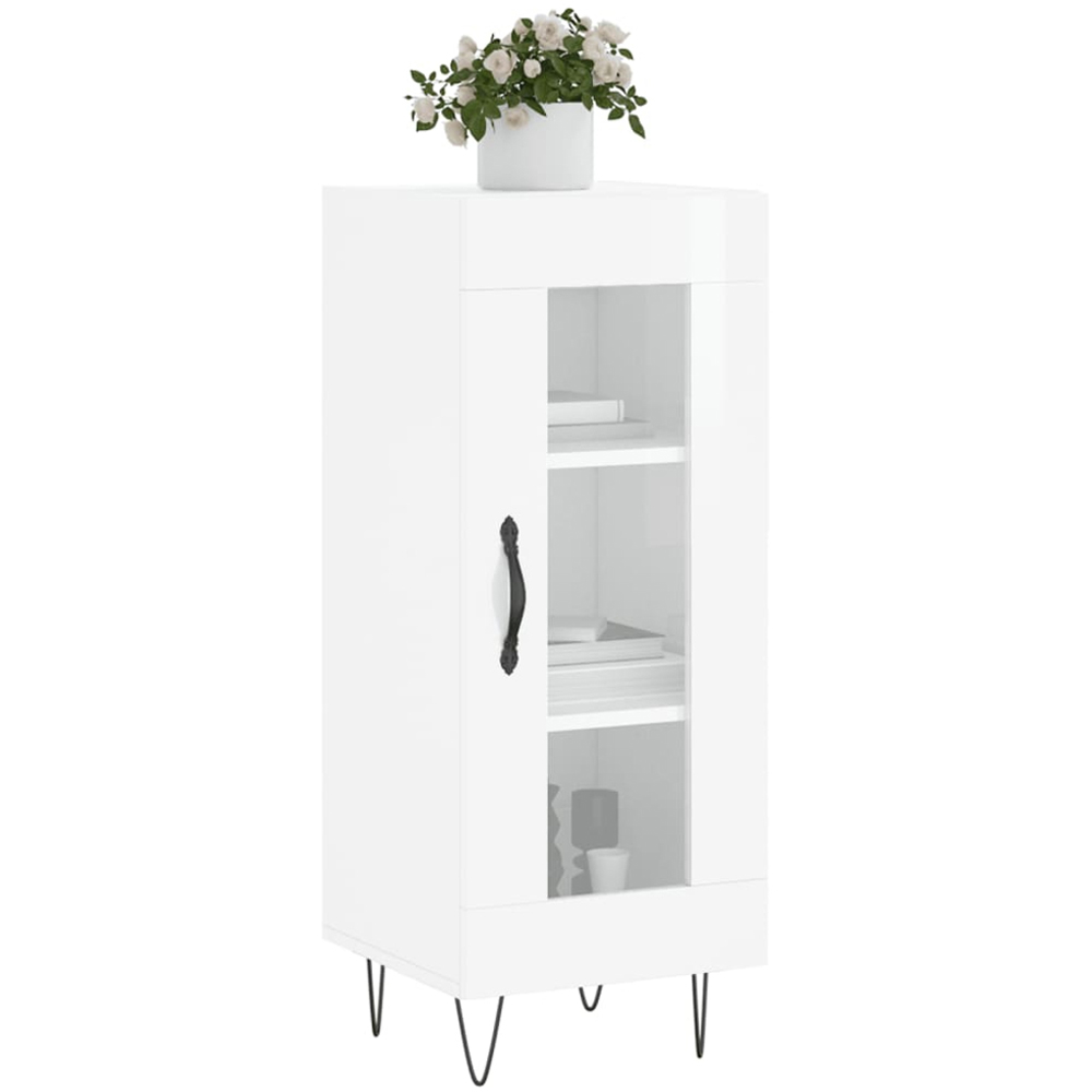 vidaXL Single Door White Sideboard Image 3