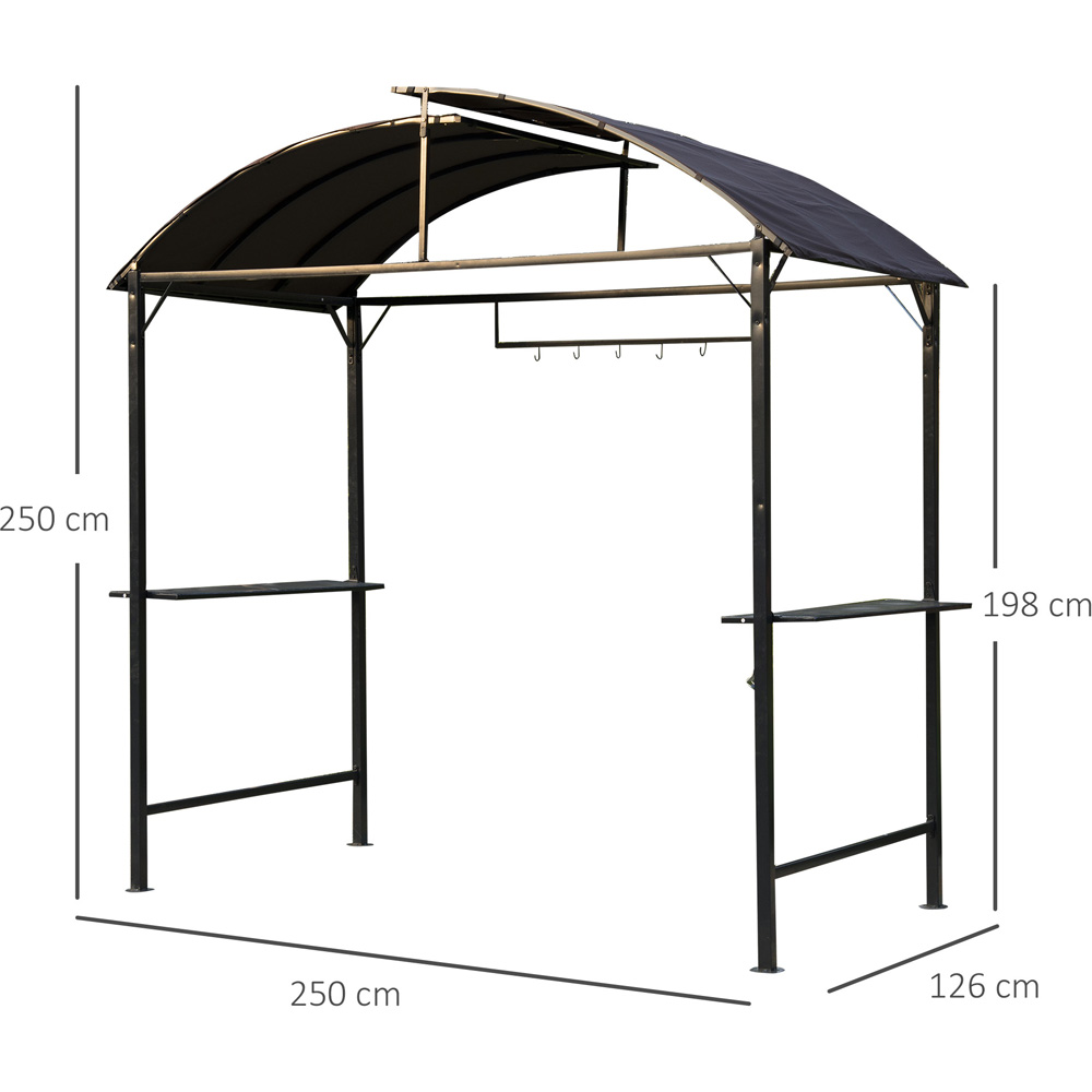 Outsunny 2.5 x 1.34m Coffee Metal Garden Gazebo Image 8