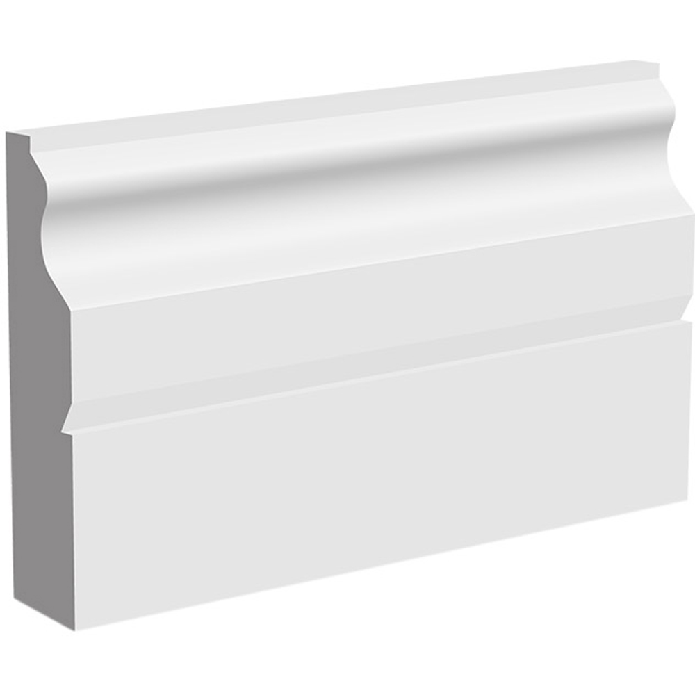 National Skirting White Paris Primed Skirting Board 18mm 70 x 3040mm Image 1