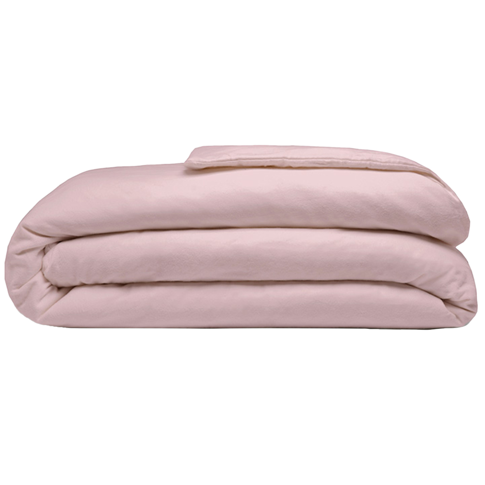 Serene Single Powder Pink Brushed Cotton Duvet Cover Image 1