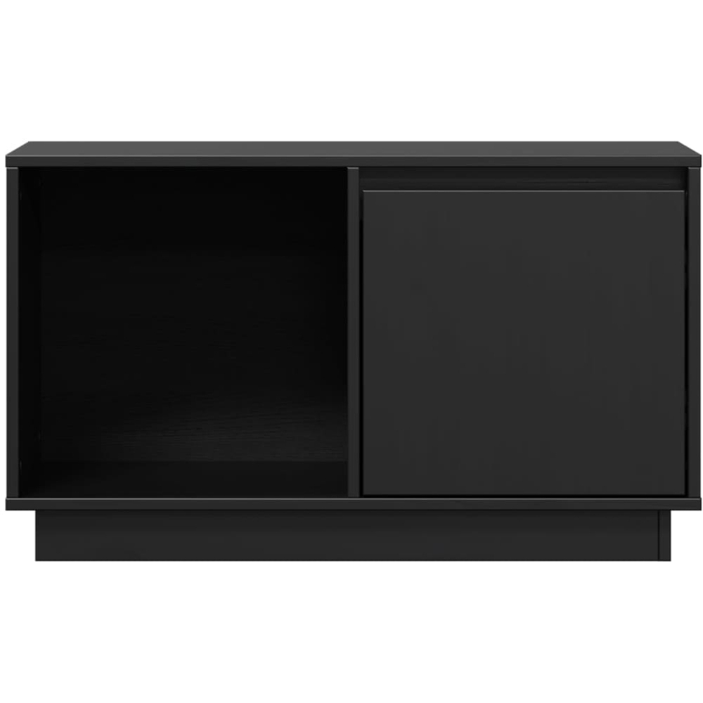 vidaXL Single Door Single Shelf Black Solid Pine Wood TV Cabinet Image 4